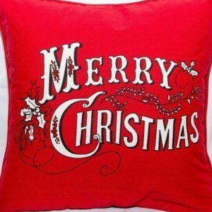 2 x $7 New MERRY CHRISTMAS Red Cushion Pillow Cover